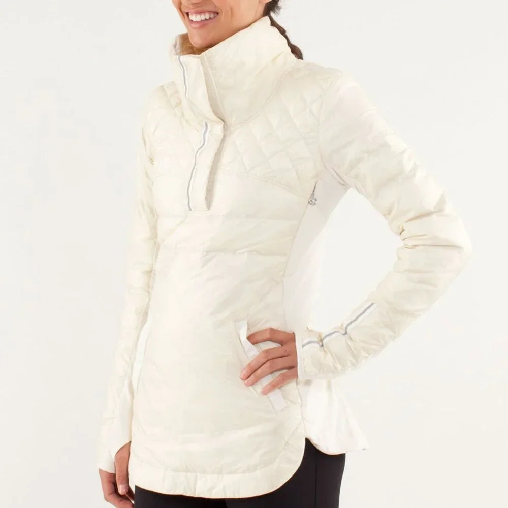 Lululemon Athletica Off-White Quilted Puffer Jacket - Picture 1 of 9